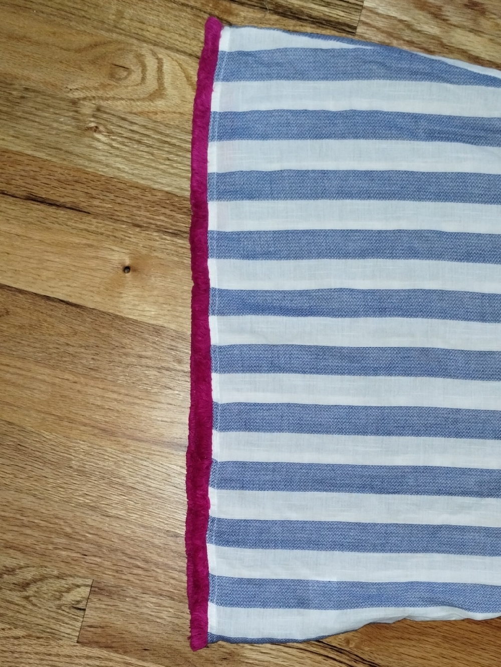 THML Blue and White Striped Flutter Sleeve Top with Pink Trim - Picture 4 of 7